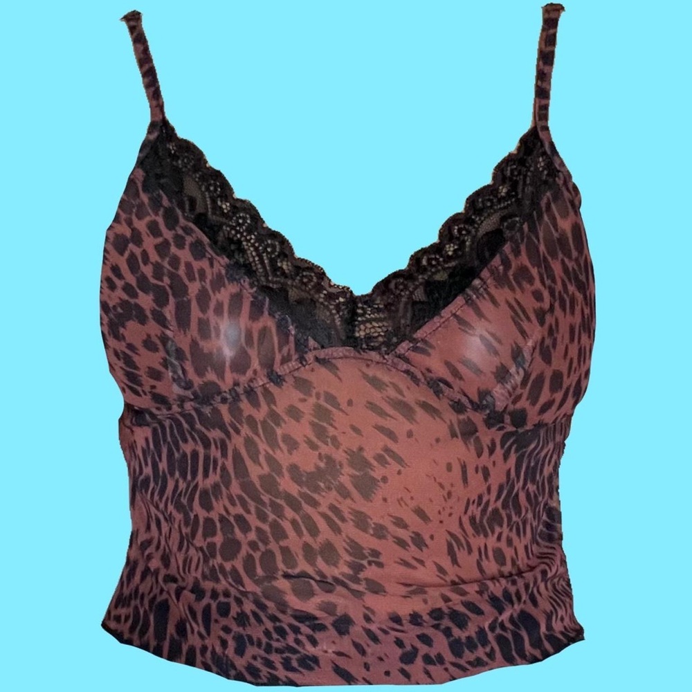 Leopard Print Lace Top